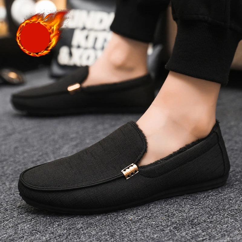 Men's Corduroy Round Toe Slip-On Closure Casual Wear Loafers