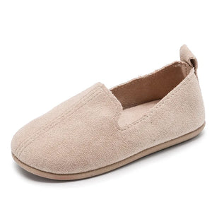 Kid's PU Round Toe Slip-On Closure Solid Pattern Casual Shoes