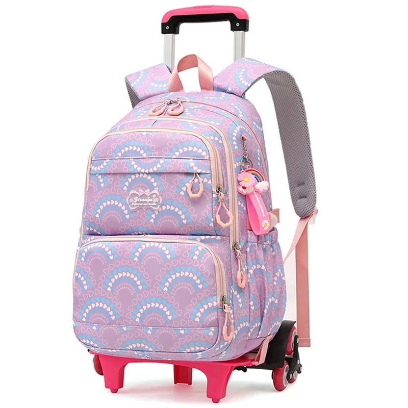 Kid's Nylon Zipper Closure Printed Waterproof School Backpack