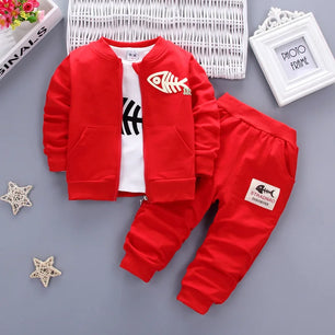 Kid's Polyester Long Sleeves Zipper Closure Printed Clothes