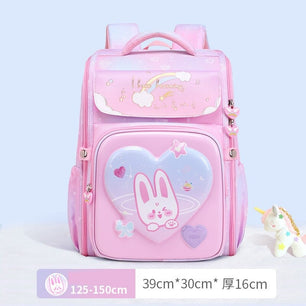 Kid's Girl Polyester Zipper Closure Cartoon Pattern School Backpack