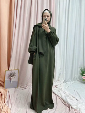 Women's Arabian Polyester Full Sleeve Solid Pattern Casual Abaya