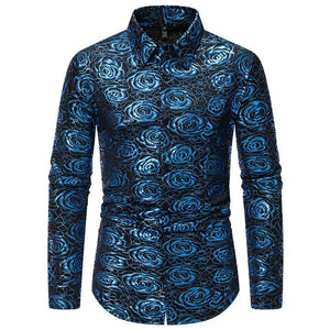 Men's Polyester Turndown Collar Full Sleeves Casual Wear Shirts