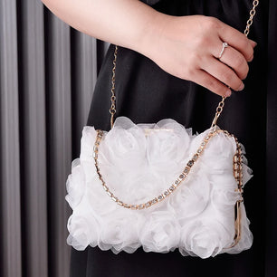 Women's Polyester Hasp Closure Floral Luxury Bridal Wedding Clutch