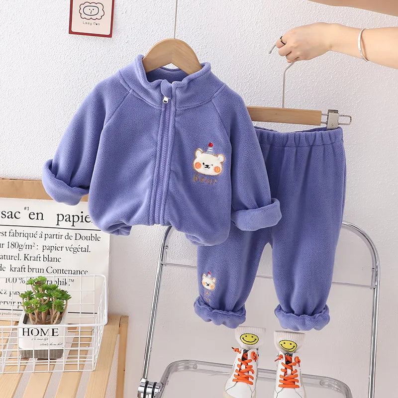 Kid's Boy Cotton O-Neck Full Sleeves Pullover Cartoon Trendy Suit