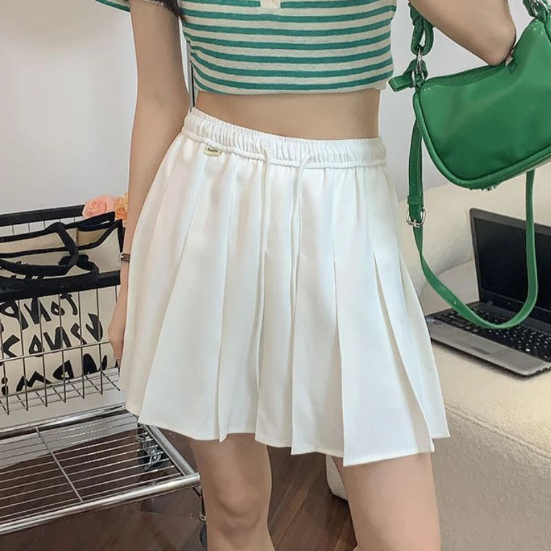 Women's Polyester High Waist Pleated Pattern Casual Wear Skirts