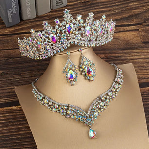 Women's Zinc Alloy Geometric Bridal Wedding Crown Jewelry Sets