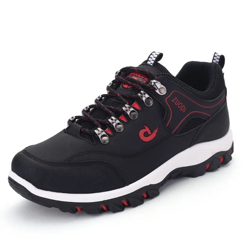 Men's Cotton Round Toe Lace-Up Closure Running Sport Sneakers