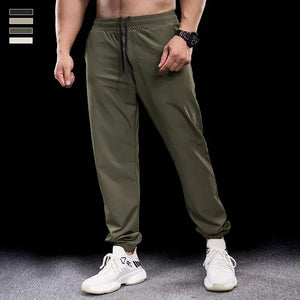 Men's Spandex Drawstring Closure Quick-Drying Gymwear Trousers