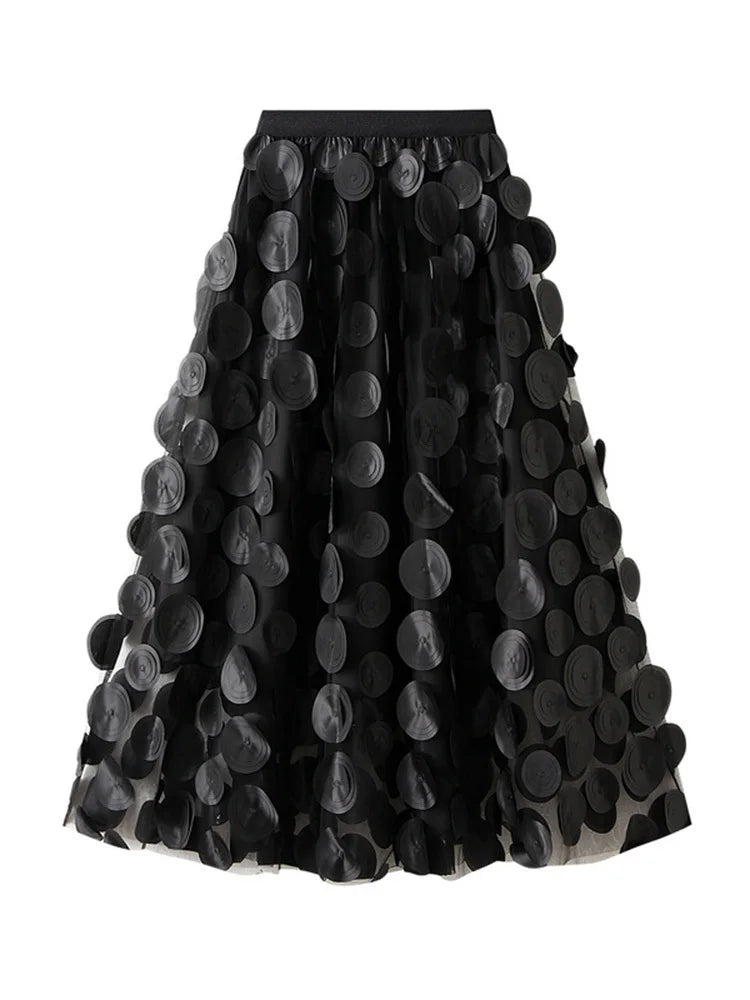 Women's Polyester Elastic High Waist Pleated Pattern Casual Skirts