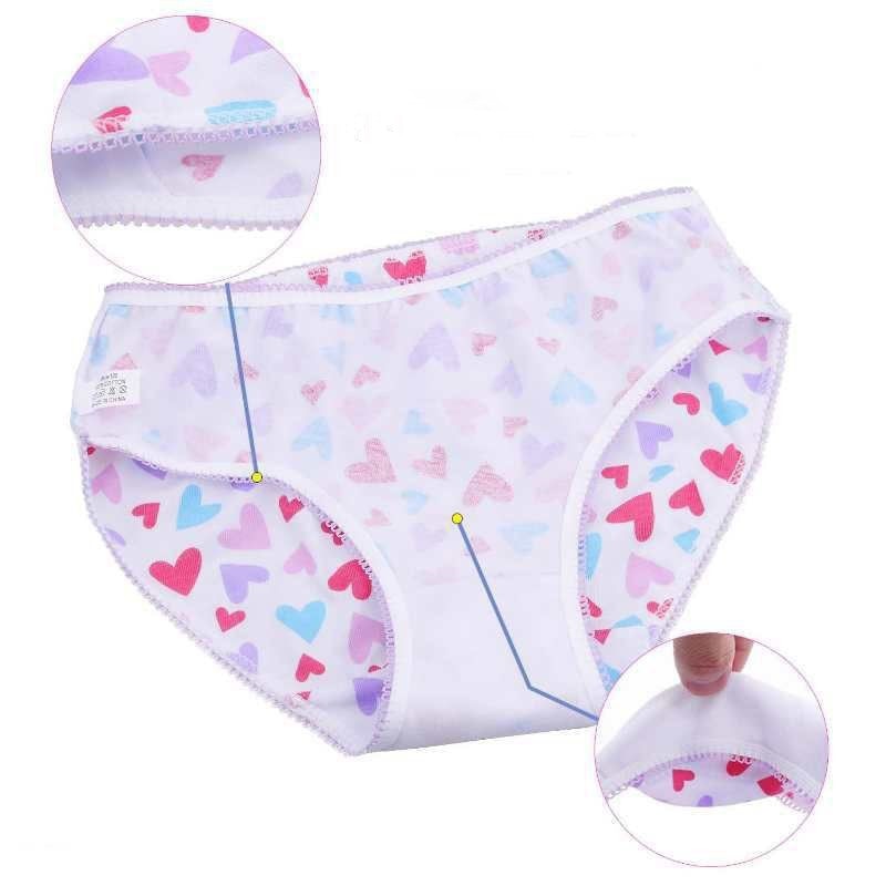 Kid's Girls 12Pcs Cotton Breathable Printed Pattern Casual Panties