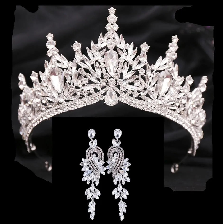 Women's Zinc Alloy Geometric Bridal Wedding Crown Jewelry Sets