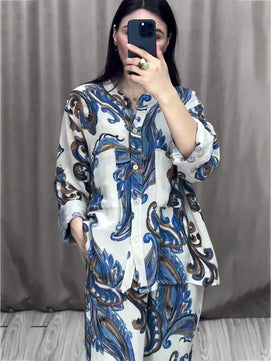 Women's Arabian Polyester Full Sleeves Printed Pattern Dress