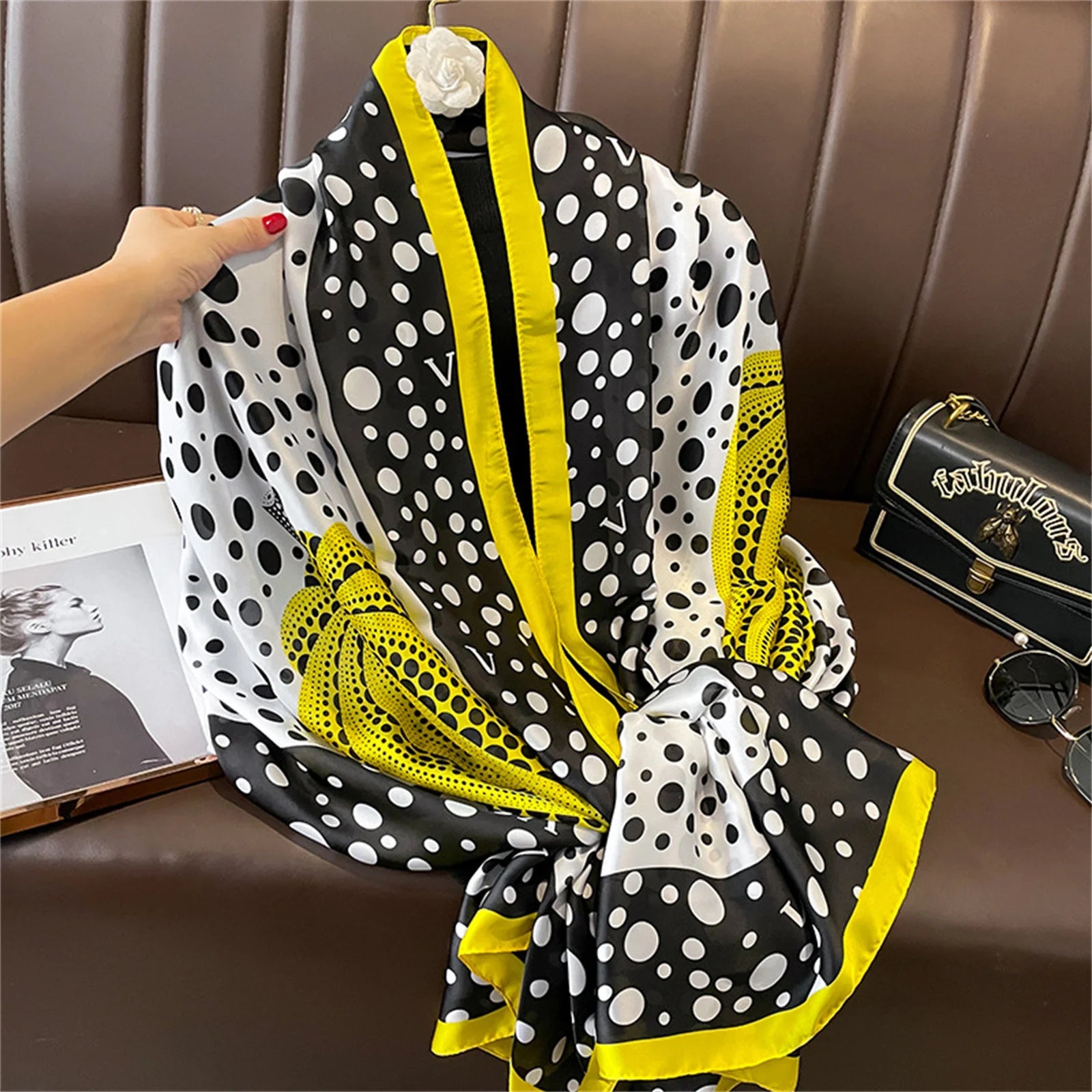 Women's Silk Neck Wrap Printed Pattern Trendy Beach Scarves