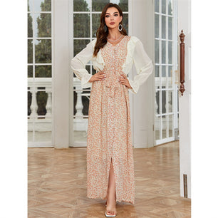 Women's Arabian Polyester Full Sleeves Printed Casual Dresses