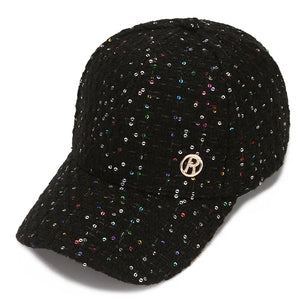 Women's Cotton Adjustable Strap Casual Wear Sequins Baseball Caps