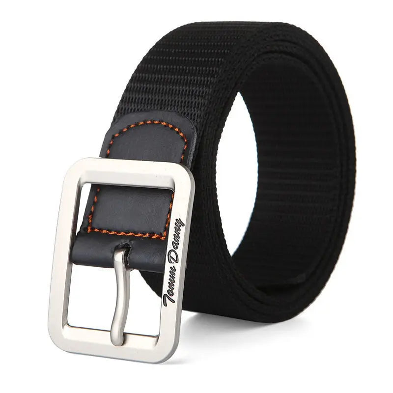 Men's Canvas Pin Buckle Closure Mixed Colors Pattern Belts