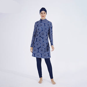 Women's Arabian Polyester Long Sleeves Printed Bathing Swimwear