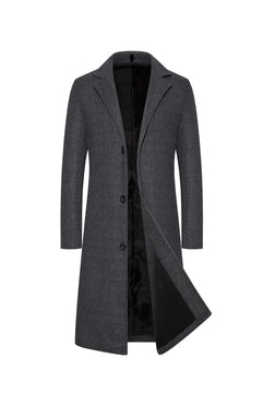 Men's Cotton Notched Collar Full Sleeves Single Breasted Coat