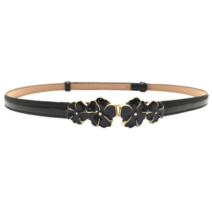 Women's Faux Leather Adjustable Flower Pattern Trendy Belts