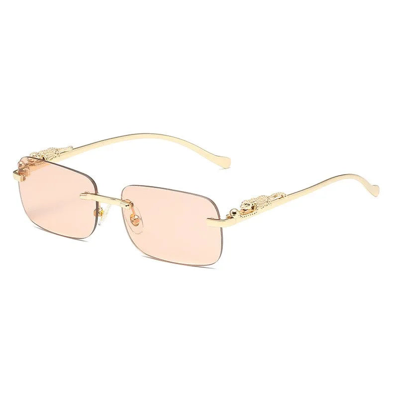 Women's Alloy Frame Rectangle Shape Luxury UV Shades Sunglasses