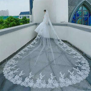 Women's Polyester Applique Edge One-Layer Embroidery Bridal Veils