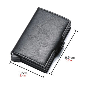 Men's Leather Hasp Closure Solid Pattern Card Holder Wallets