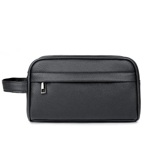 Men's PU Leather Zipper Closure Silt Pocket Elegant Clutch Bag