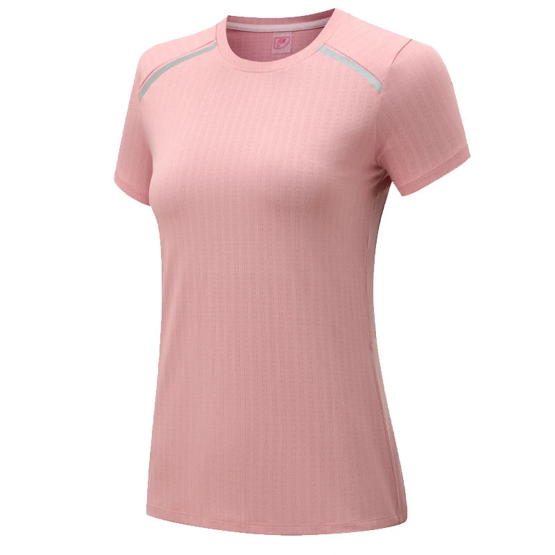 Women's Polyester Short Sleeve Breathable Plain Pattern Yoga Shirt