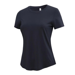 Women's Polyester Short Sleeve Breathable Plain Pattern Yoga Shirt