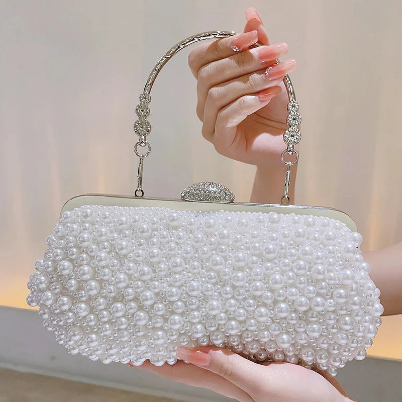 Women's PU Hasp Closure Beaded Pattern Classic Wedding Clutch