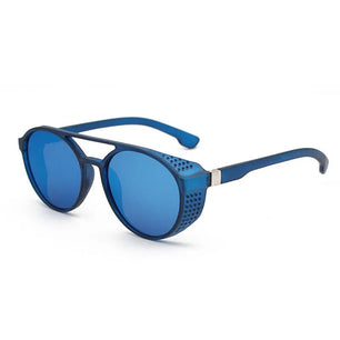 Men's Polycarbonate Frame Round Shaped UV400 Vintage Sunglasses