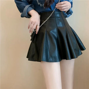 Women's Polyester High Waist Pleated Pattern Casual Wear Skirts