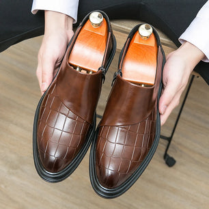 Men's Microfiber Pointed Toe Slip-On Closure Luxury Casual Shoes