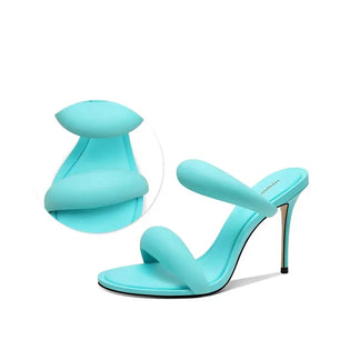 Women's Microfiber Peep Toe Zip Closure High Heels Sandals