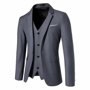 Men's Polyester Full Sleeves Single Breasted Wedding Blazer