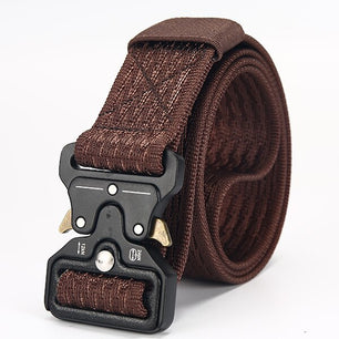 Men's Canvas Buckle Closure Solid Pattern Casual Military Belts