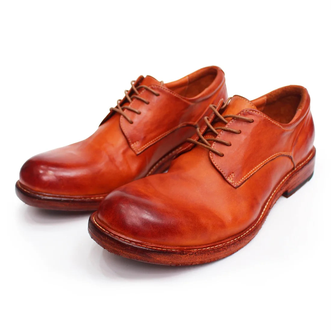 Men's Genuine Leather Round Toe Lace-Up Closure Casual Shoes