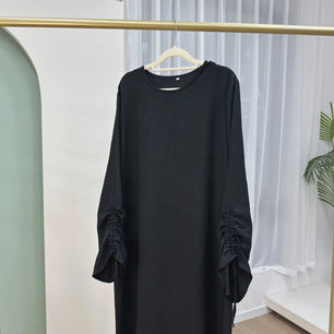 Women's Arabian Polyester Full Sleeves Solid Pattern Casual Dress