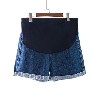 Women's Polyester Elastic Closure High Waist Maternity Shorts