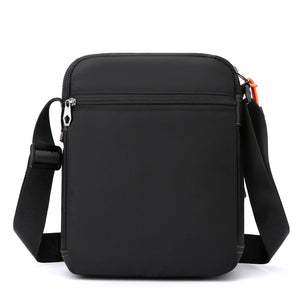 Men's Nylon Zipper Closure Silt Pocket Crossbody Shoulder Bag