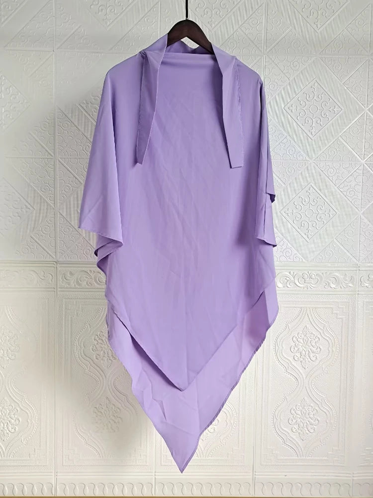 Women's Arabian Polyester Solid Pattern Casual Wear Long Hijabs