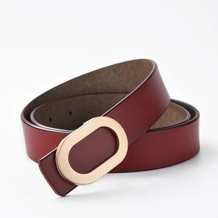 Women's Split Leather Adjustable Buckle Closure Casual Belts