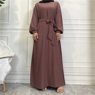 Women's Arabian Polyester Full Sleeve Solid Pattern Casual Abaya