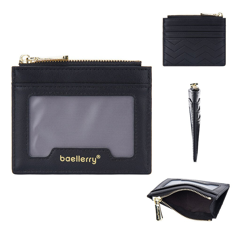 Men's PU Leather Card Holder Vintage Solid Pattern Elegant Wallet