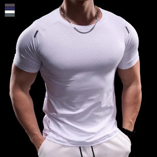 Men's Polyester Short Sleeve Pullover Closure Sportswear T-Shirt