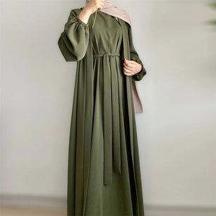 Women's Arabian Polyester Full Sleeve Solid Pattern Casual Abaya