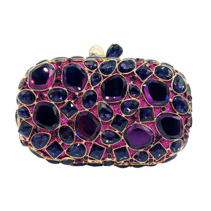 Women's Metallic Hasp Closure Rhinestones Pattern Wedding Clutch