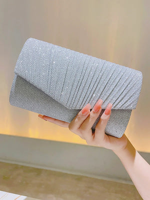 Women's Polyester Hasp Closure Sequined Classic Wedding Clutch