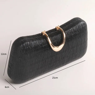 Women's Jacqurad Hasp Closure Solid Pattern Trendy Wacedding Clutch